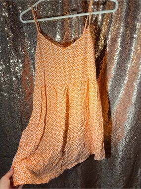 Old Navy Orange Floral Print Spaghetti Strap Sundress